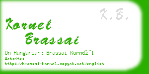 kornel brassai business card